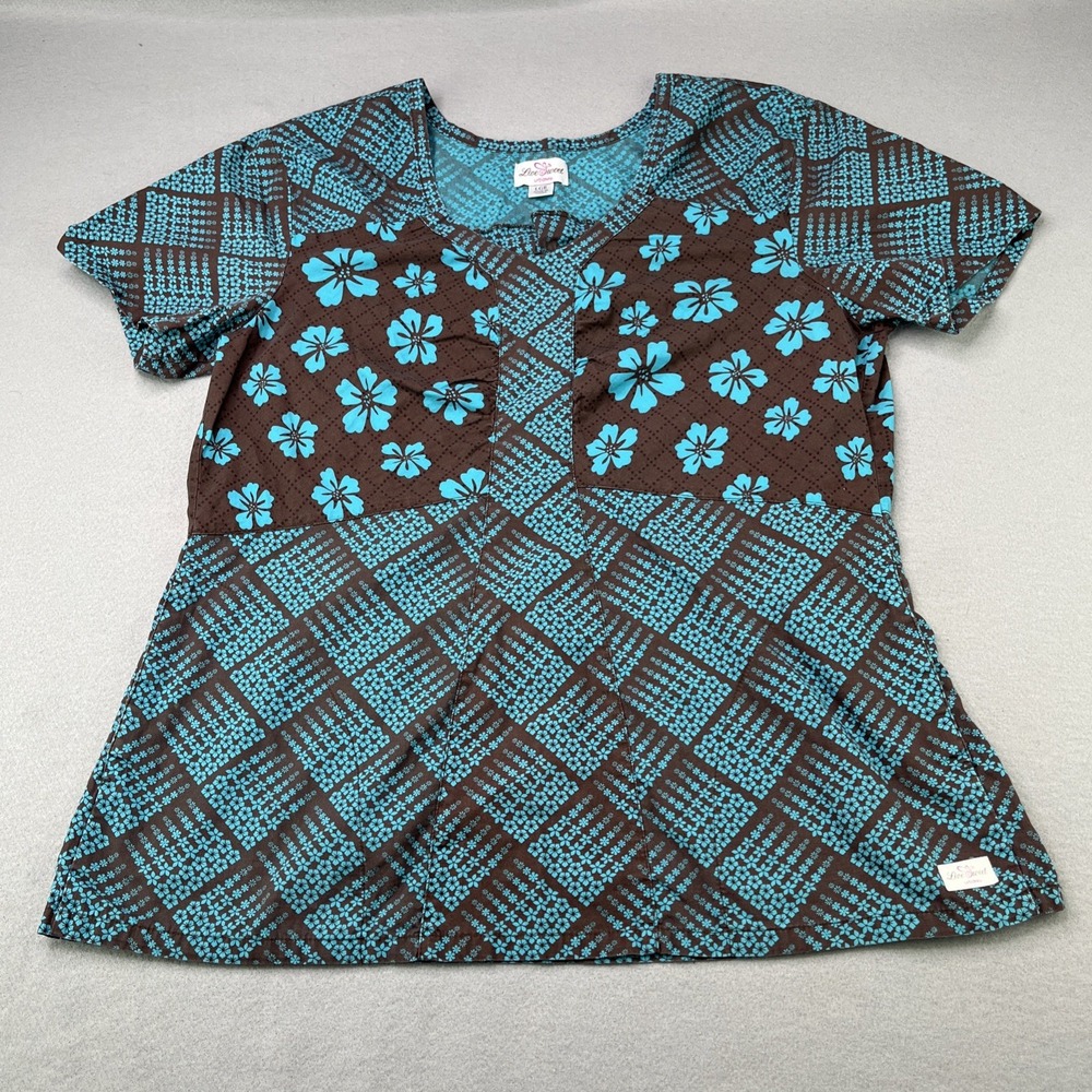 Urbane Live Sweet Women's Large V-Neck Scrub Top With Seam Pockets